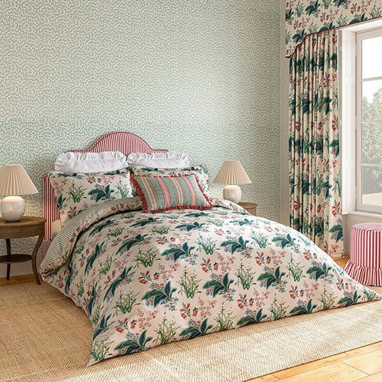 Sanderson Enys Garden Duvet Cover Super King Size Blush & Jade