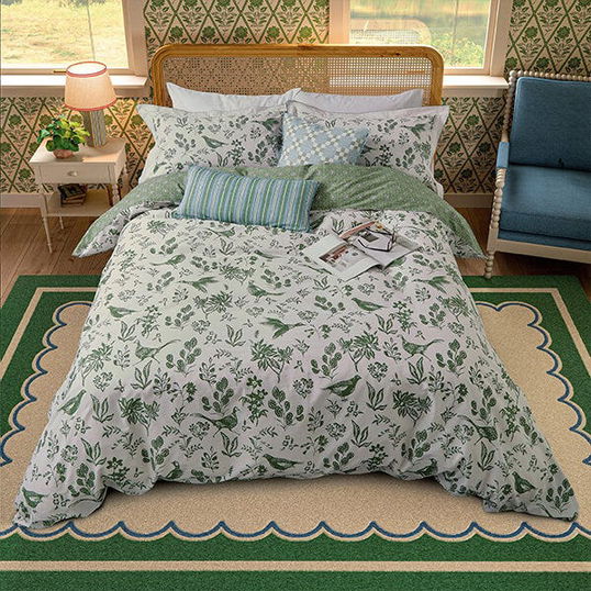 Joules Festival Pheasants Duvet Cover Super King Size Green