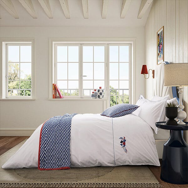 Land & Shore Fia Duvet Cover Single Blue Red