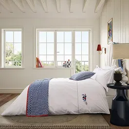 Land & Shore Fia Duvet Cover King Size Blue Red