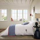 Land & Shore Fia Duvet Cover Super King Size Blue Red