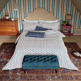 Joules Floral Scallop Duvet Cover Super King Size Blue
