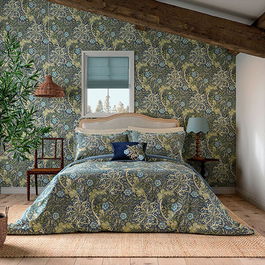 Morris & Co Seaweed Duvet Cover Super King Size Cobalt Thyme
