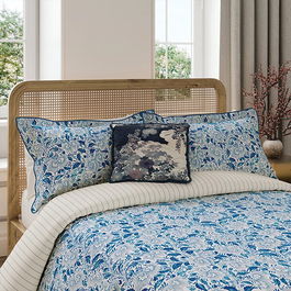 V&A Ornamental Bloom Duvet Cover Double Indigo