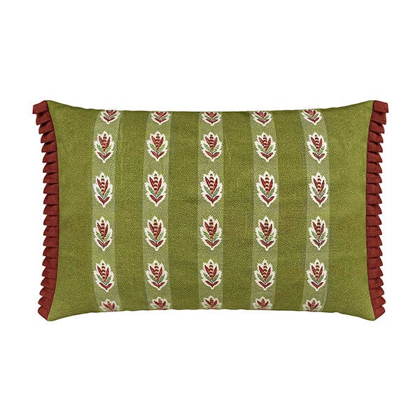 Sanderson April's Garden Cushion 60cm x 40cm Olive & Mulberry