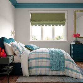 Land & Shore Rathlin Check Duvet Cover King Size Green