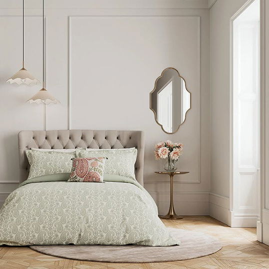 V&A Silk Road Paisley Duvet Cover Double Sage