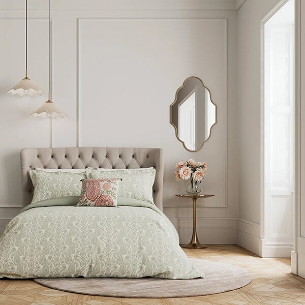 V&A Silk Road Paisley Duvet Cover Super King Size Sage