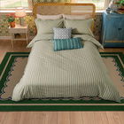 Joules Ticking Stripe Duvet Cover Double Blue Green