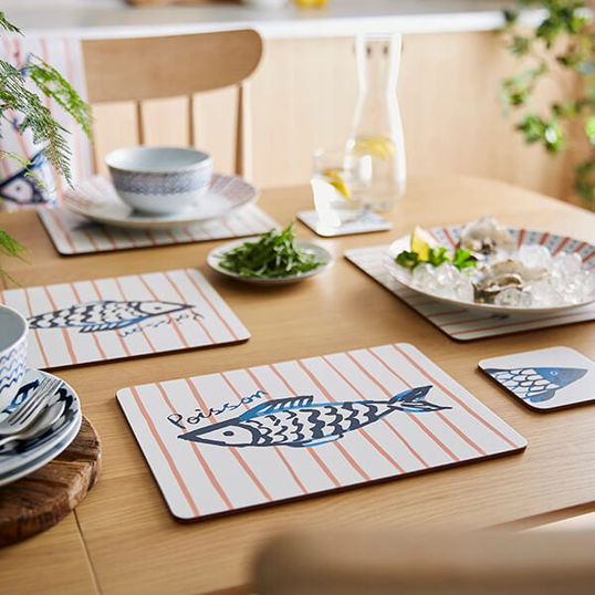 Ulster Weavers Catch of the Day Pack of 4 Cork Placemats