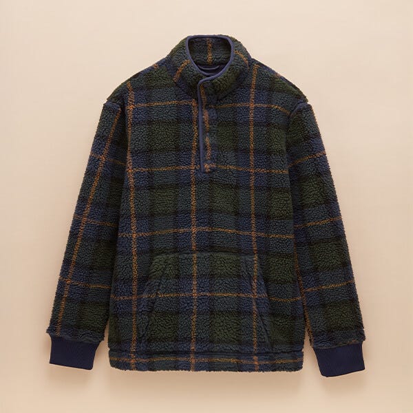 Joules Mens Blackwatch Check Otis Borg Fleece