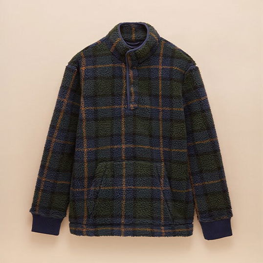 Joules Mens Blackwatch Check Otis Borg Fleece